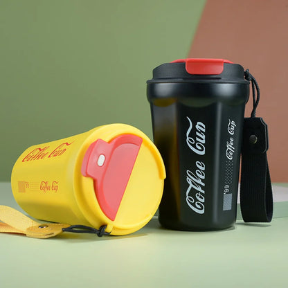 Stainless Steel Thermos Coffee Mug – Leakproof Double Wall Vacuum Travel Cup Portable Insulated Belt Carry Tumbler