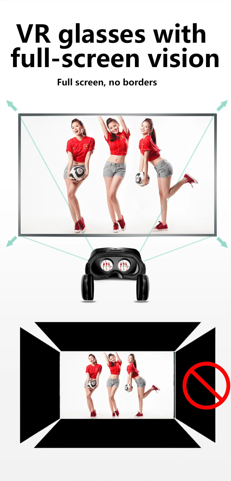 3D VR Headset – Virtual Reality Smart Glasses Helmet for Smartphones with Controllers and 7-Inch Lenses