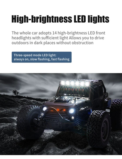 1:16 4WD RC Car – 70KM/H High-Speed Drift Monster Truck with LED, Remote Control, 4x4 for Kids, WLtoys 144001