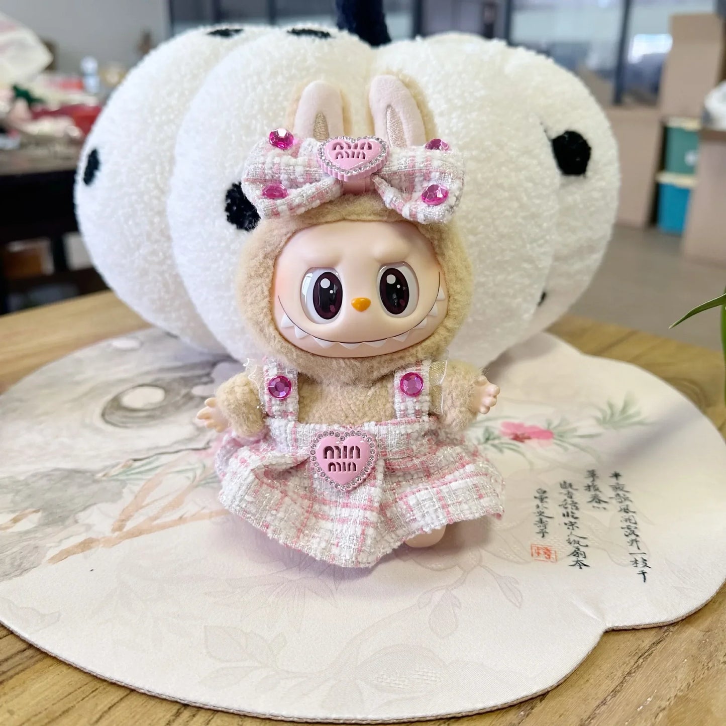Cute Labubu Doll Outfit Set – Classic Dress for 17cm V2 Mini Dolls, Clothing Accessories for Kids Gift