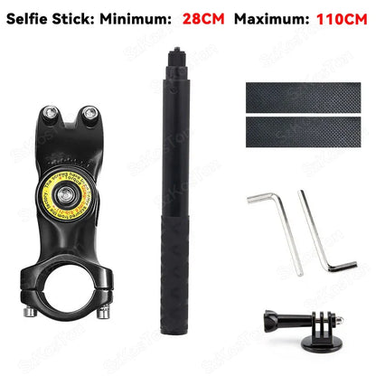 Motorcycle & Bicycle Selfie Stick Mount – Handlebar Bracket for Insta360 X5/X4/X3 & GoPro Hero 13-8