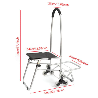 Multifunctional Folding Art Cart — Stair-Climbing Trolley with Storage, Ideal Gift for Art Students & Art Exams