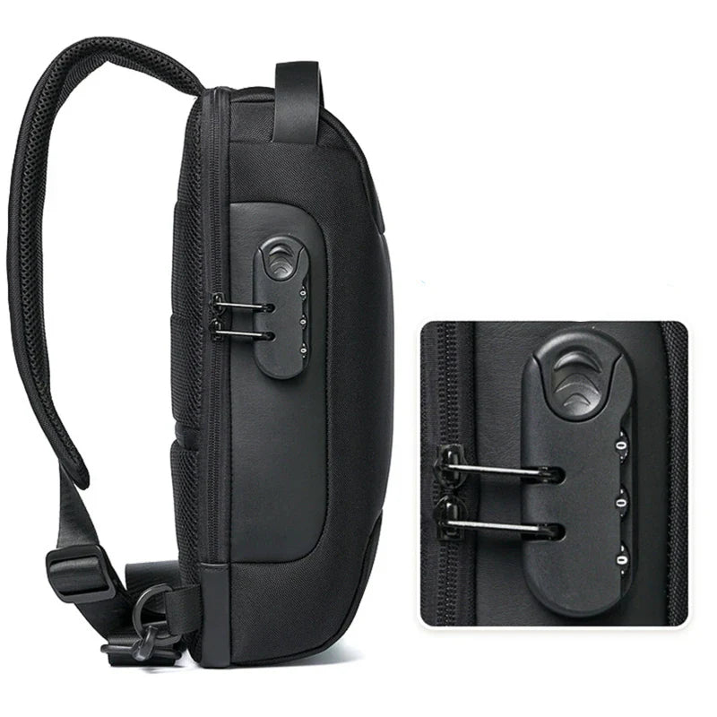 Men's USB Crossbody Bag – Anti-Theft, Waterproof Oxford Shoulder Bag, Multifunctional Waist Bag for Short Travel