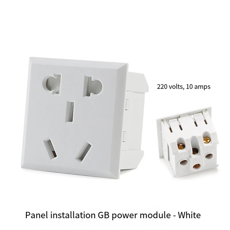 86 Panel Power Box Module - D Type 1/2/3/4 Hole Brushed Matte Blank Plate for XLR HDMI USB BNC VGA RJ45 Connections