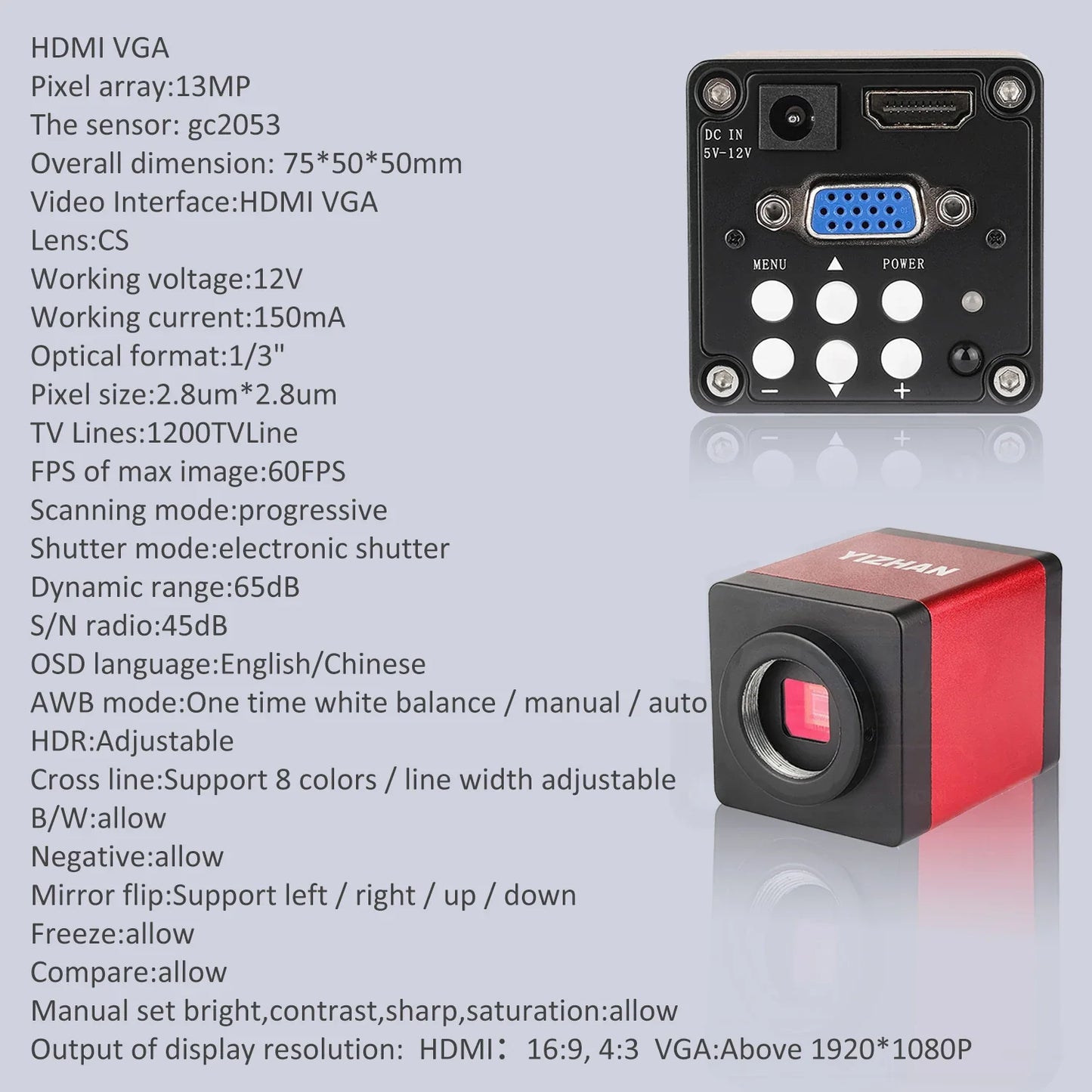 1080P 4K Digital Microscope — Full HD Industrial C-Mount Camera for PCB Welding & Mobile Phone Repair Stand