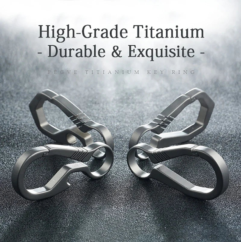 Titanium Key Chain - Lightweight Men’s EDC Quickdraw Carabiner Buckle Key Ring Outdoor Tool