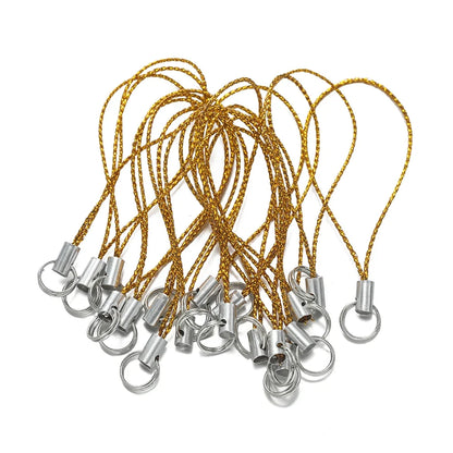 20/50pcs Polyester Lanyard Cord - Double Jump Ring Rope for Keychains, Phone Straps, DIY Crafts & Jewelry Making