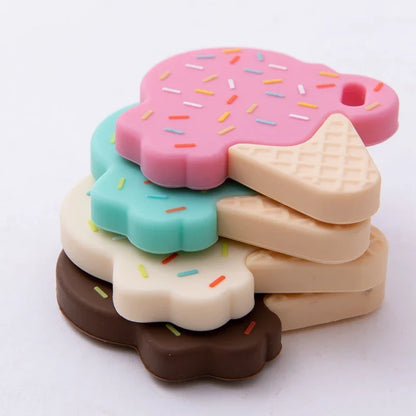 Baby Silicone Teether Toy - Cartoon Rattle Gum Relief Infant Teething Accessory for 0-12 Months