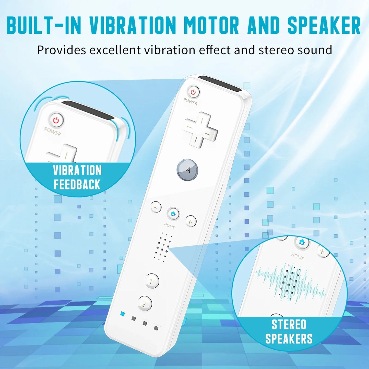 2-in-1 Nintendo Wii Controller Set — Wireless Motion Plus Gamepad with Silicone Case