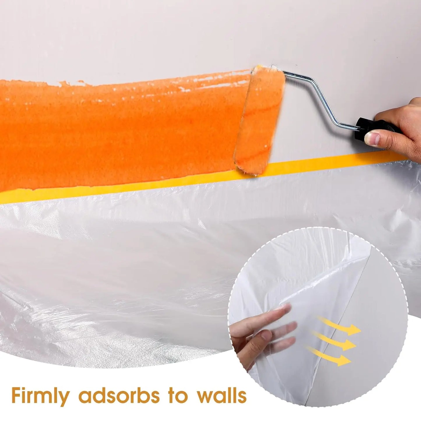 Pre-Taped Protective Masking Film – Plastic Sheeting for Car, Furniture & Floor Painting Protection