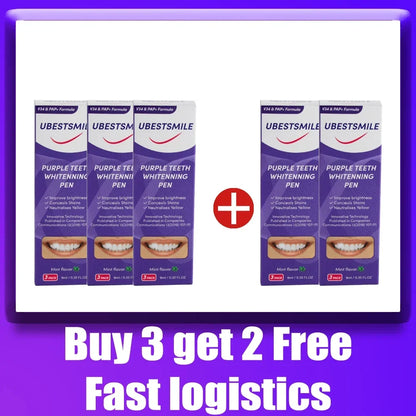 Purple Teeth Whitening Pen - Stain Removal Toothpaste Treatment for a Brighter Smile & Fresh Oral Care