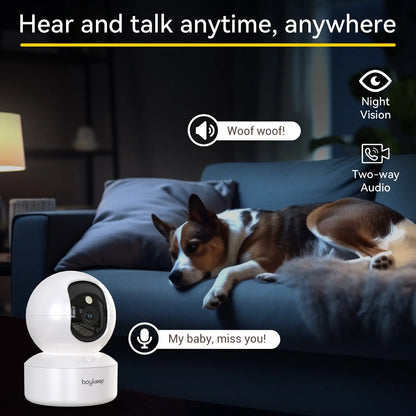 Boykeep 2K Pet & Baby Security Camera – 360° Pan/Tilt WiFi Indoor Camera with 5G/2.4GHz, Two-Way Audio & Night Vision