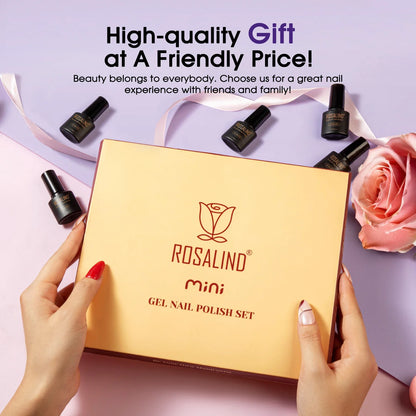 ROSALIND 24PCS Gel Nail Polish Set with Base & Top Coat – Long-Lasting Soak Off Nail Gel Kit