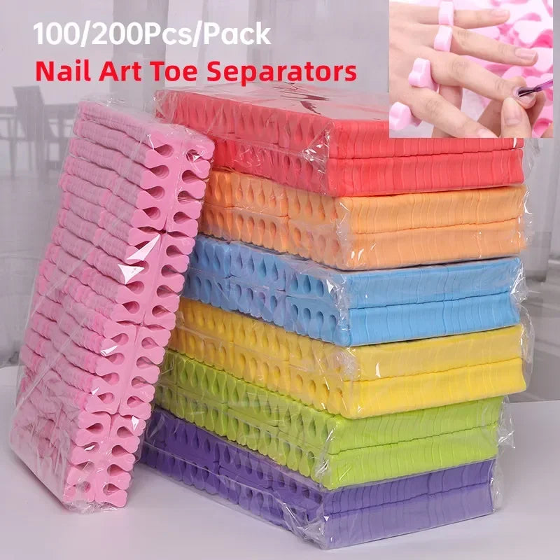 Nail Art Toe Separators - Soft Sponge Finger & Foot Dividers for Manicure Pedicure Kits