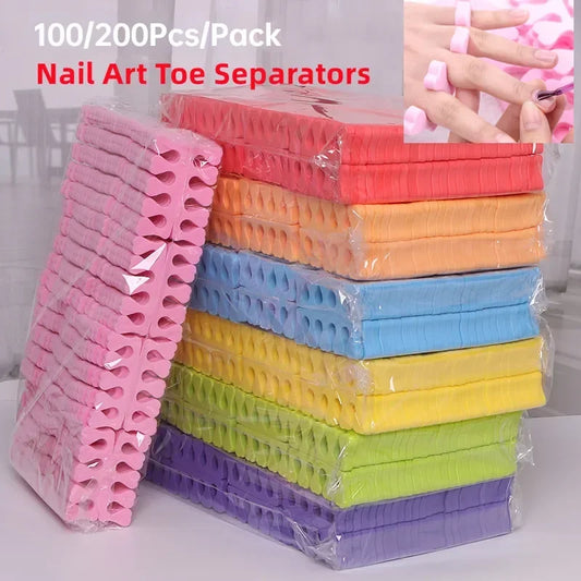 Nail Art Toe Separators - Soft Sponge Finger & Foot Dividers for Manicure Pedicure Kits