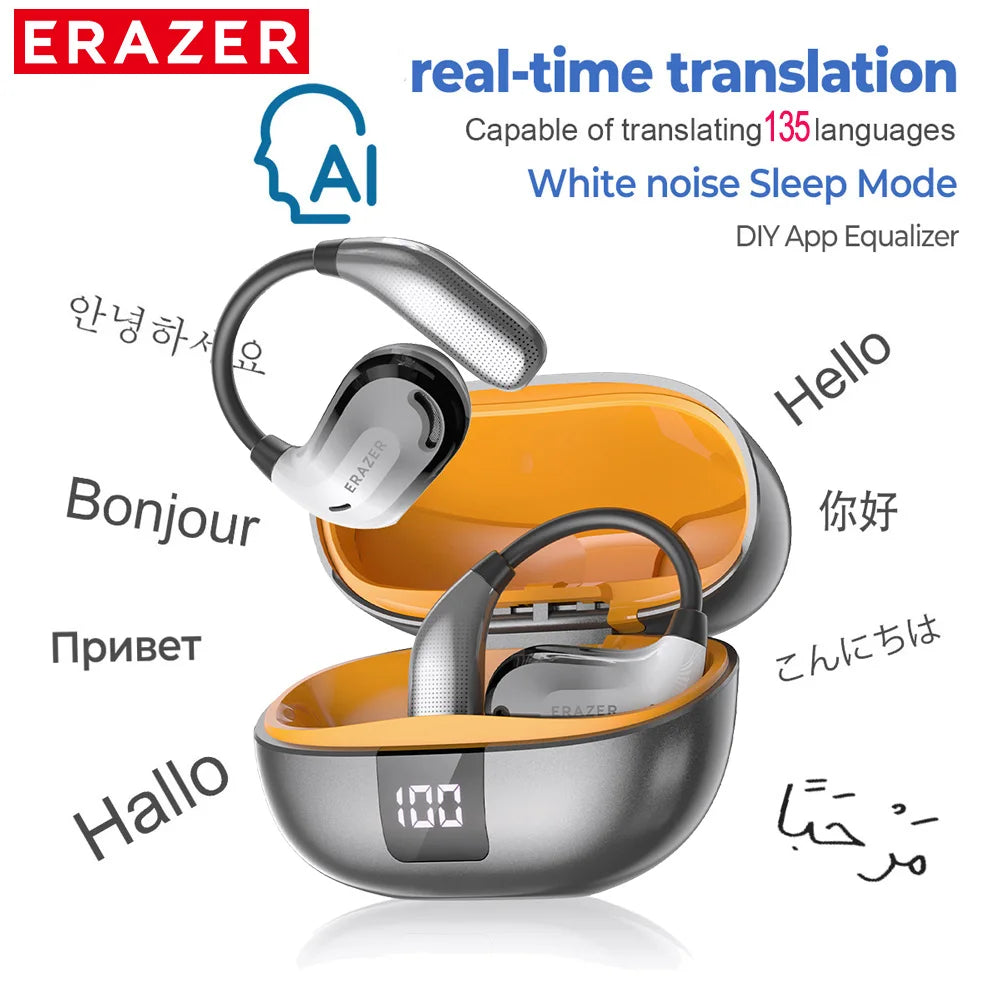 ERAZER XT66PRO Bluetooth Earphones – Wireless ASMR Headset with DIY APP, AI Translator & 13-Hour Battery Life