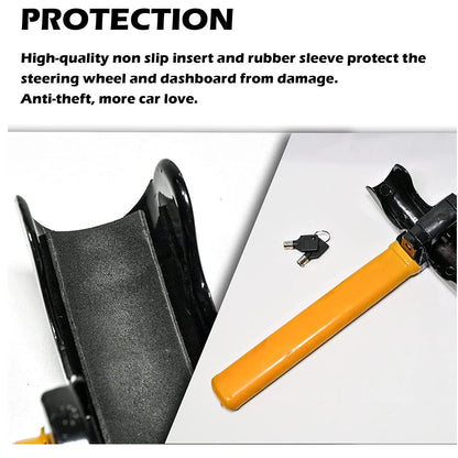 Universal Car Steering Wheel Lock | Maximum Security Anti-Theft T-Bar Immobilizer | Fits All Steering Wheels