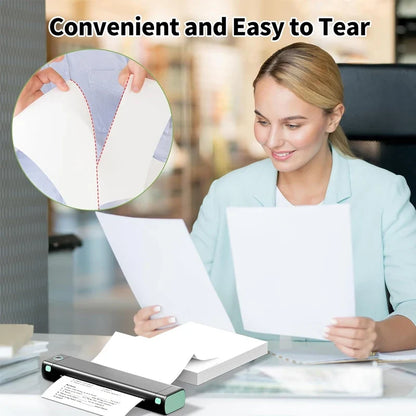 A4 Thermal Printing Paper - 200 Sheets Portable Printer Paper Roll-Free Foldable Paper 210x298mm
