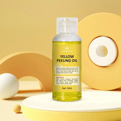 Body Care Exfoliating Yellow Peeling Oil – 100% Organic Dark Skin Whitening Serum for Dark Knuckles and Fast Bleaching