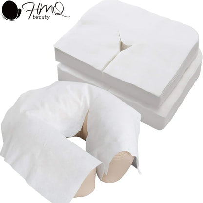 500/100PCS Disposable Face Cradle Covers – Soft Non-Woven Headrest Paper for Massage, Spa & Salon Beauty Supplies
