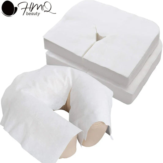 500/100PCS Disposable Face Cradle Covers – Soft Non-Woven Headrest Paper for Massage, Spa & Salon Beauty Supplies