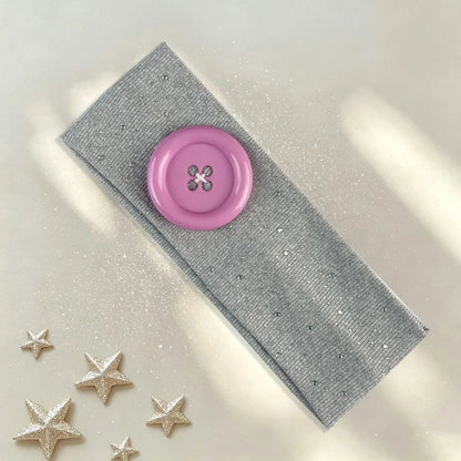 Retro Polka Dot Button Headband - Y2K French Style Cute Sweet Hair Accessory
