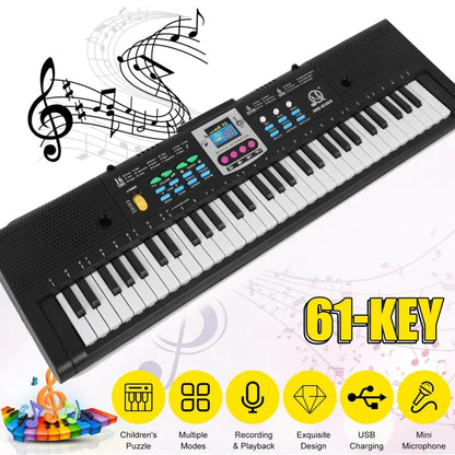 61 Key Digital Piano Keyboard - Multifunction Electric Piano with Microphone for Kids, Students & Beginners
