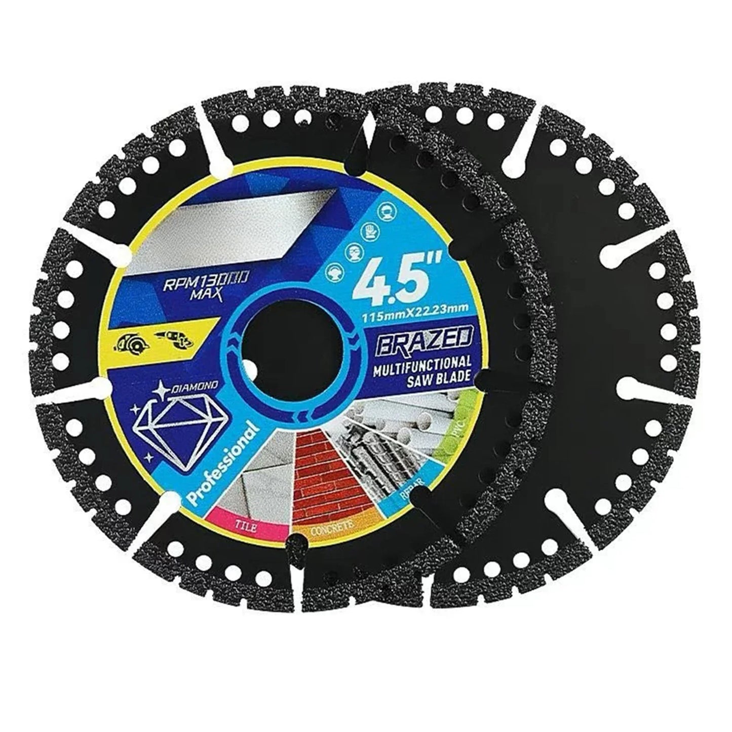 Multi-Material Cutting Blades - Angle Grinder Saw Blades for Metal, Tile, Stone, Plastic, Marble & Alloy Cutting