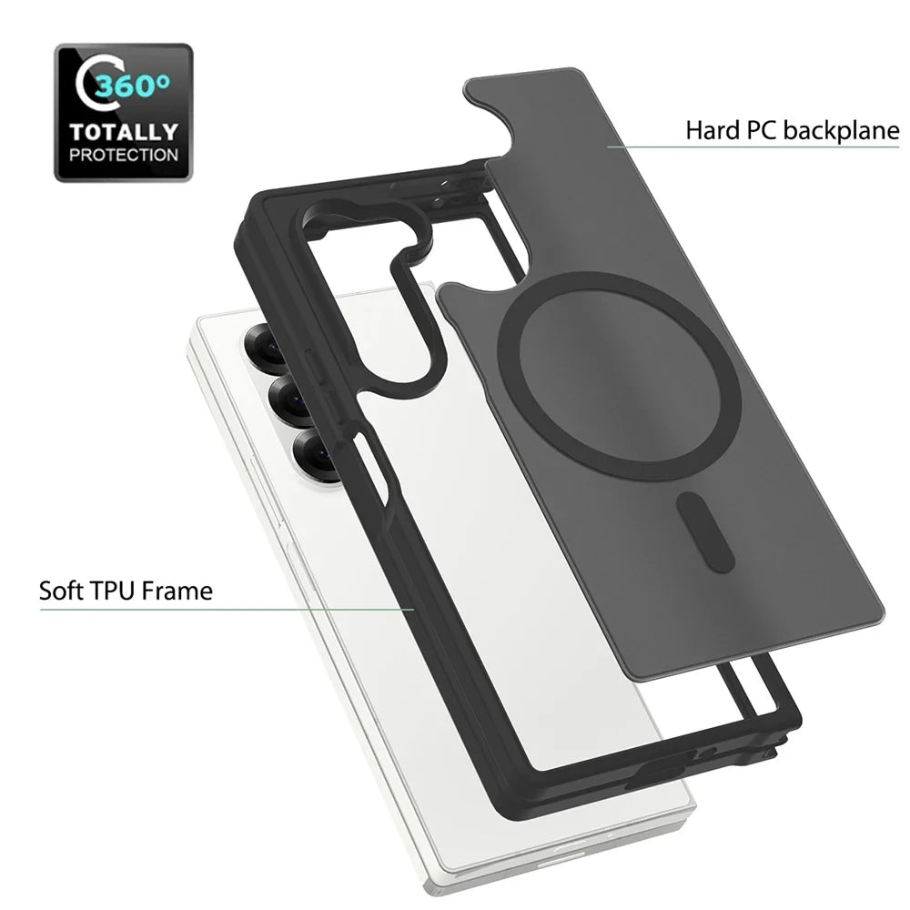 Z Fold7 Luxury Wireless Charging Case - Candy Color Translucent Magnetic Shockproof Cover for Samsung Galaxy Z Fold 7 & Fold 6