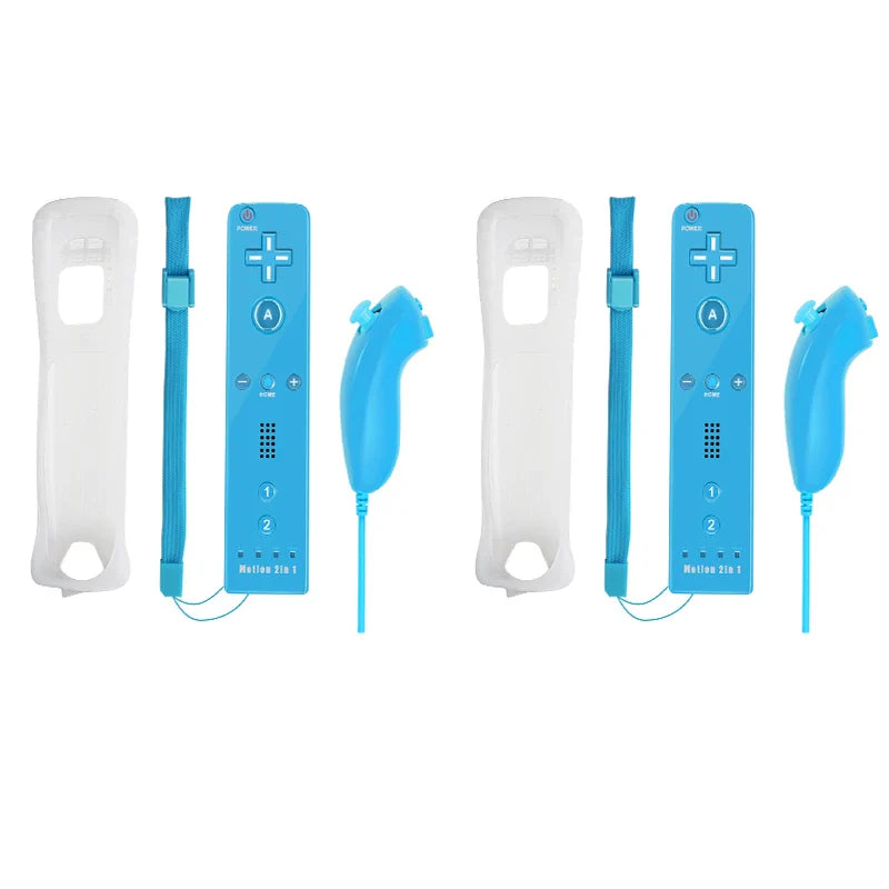 2-in-1 Wireless Controller for Nintendo Wii – Motion Plus Remote with Silicone Case