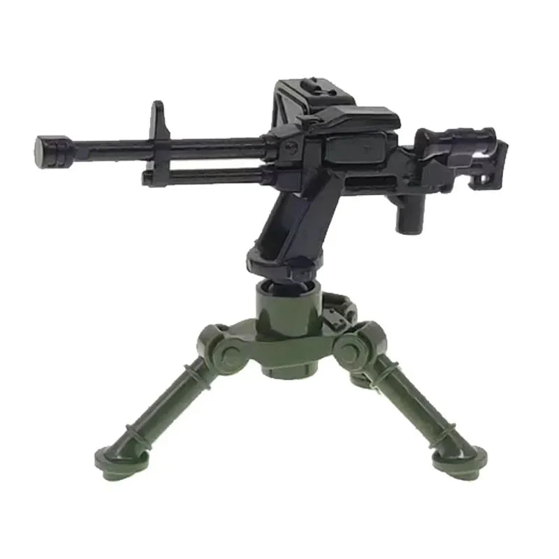 Military Building Blocks Soldier Set - Tactical Weapons Figures with Gatling Gun, Rifle, Mortar & Accessories Toy Kit