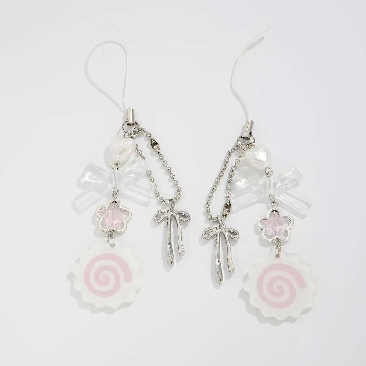Y2K Acrylic Flower Bowknot Keychain - Cute Love Bag Pendant Charm for Backpack Phone & Fashion Accessories
