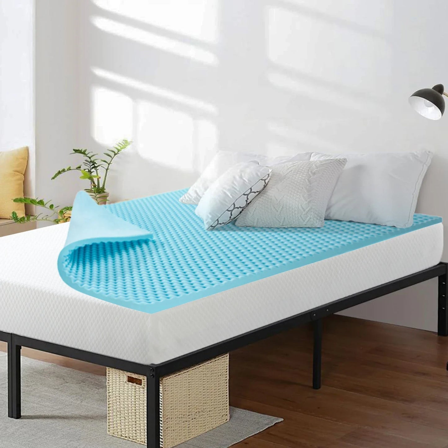 4" Memory Foam Mattress Topper - Outdoor & Indoor Use, Pressure-Relieving Yoga Pad, CertiPUR Certified
