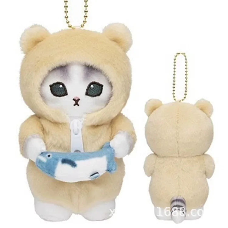 Kawaii Keychain Pendant – Cartoon Mofusand Shark Cat Cross-Dressing Doll, Backpack Decor & Toy