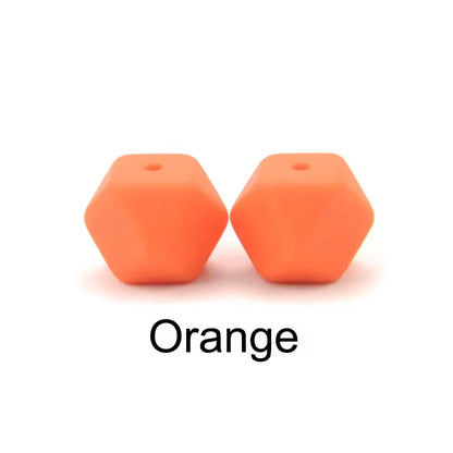 LOFCA 10PCS Hexagon Silicone Beads (14mm/17mm) – DIY Jewelry Making & Pacifier Chain Accessories Bulk Set