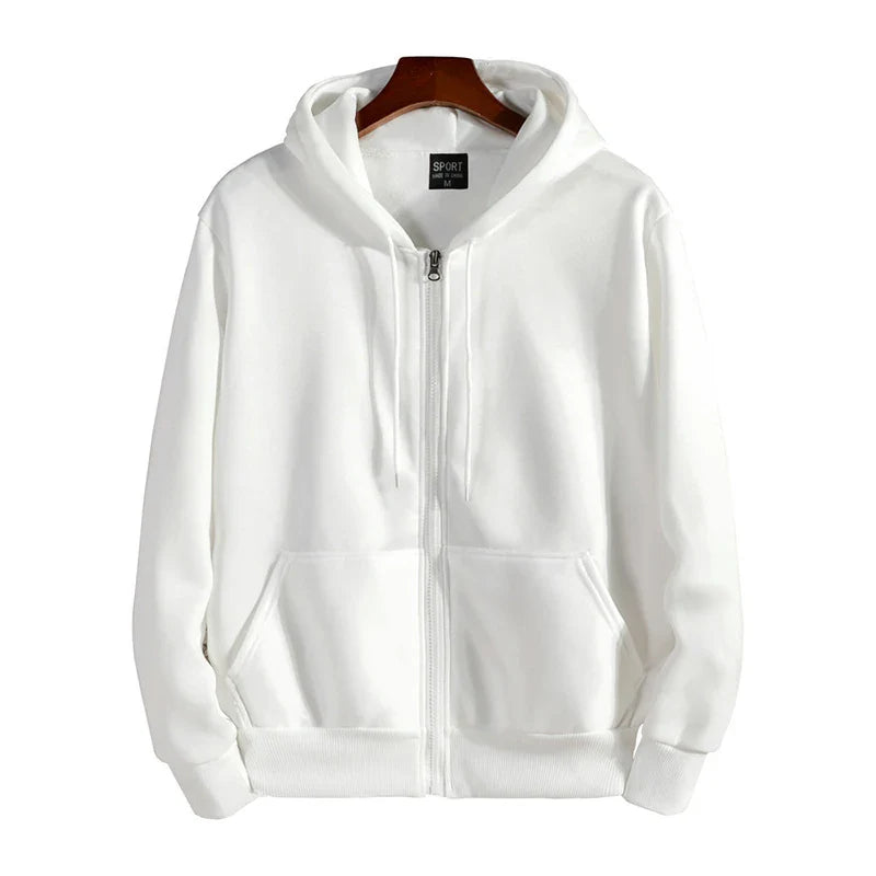 Men's Zipper Hoodie – Casual Long Sleeve Hooded Sweatshirt for Autumn & Winter – Loose Fit Sportswear Jacket