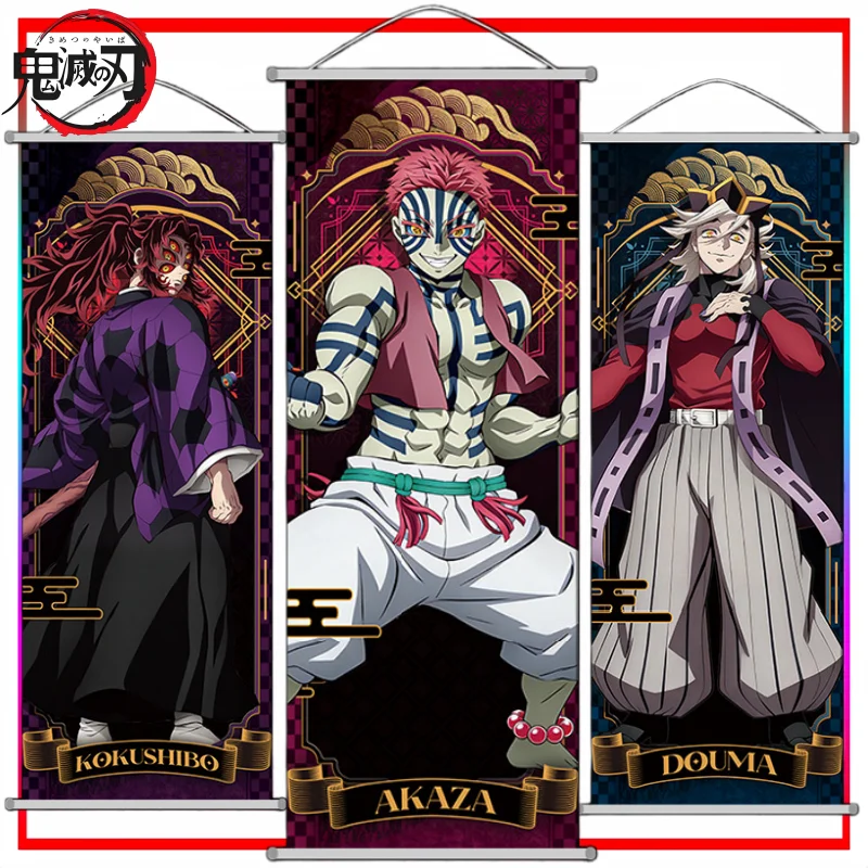 Akaza Wall Scroll - Demon Slayer Anime Poster for Bedroom Decor, Holiday Gift and Fan Collection