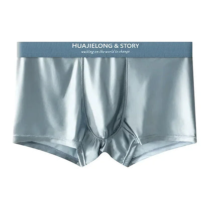 Men’s Ice Silk Boxer Shorts – Breathable Satin-Like Mesh Summer Underwear, Skin-Friendly Comfort Fit (1–3 Pack)