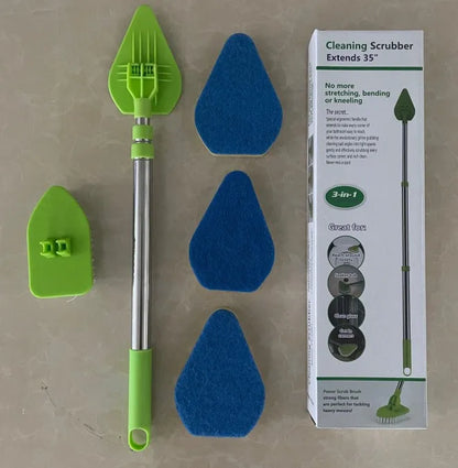 Triangle Telescopic Sponge Glass Wiper - Multifunctional Cleaning Tool for Bathroom, Kitchen & Floor Surfaces