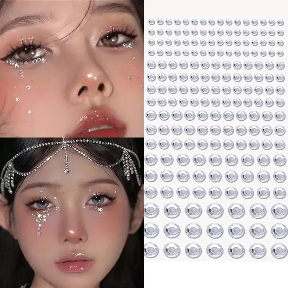 5D Face Diamond Gem Stickers - Colorful Rhinestone Body Makeup Tattoo for Festival, Nail Art & DIY Bling Style