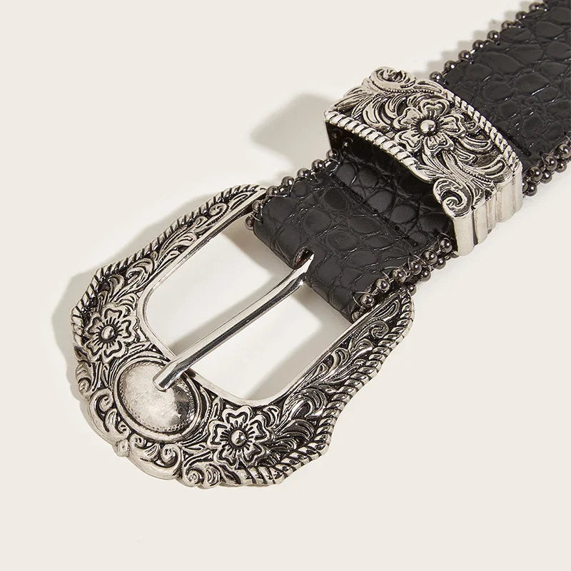 Unisex Gothic Y2K Belt – 3.8cm Luxury Punk Waistband for Men & Women, High-Quality Jeans Accessory
