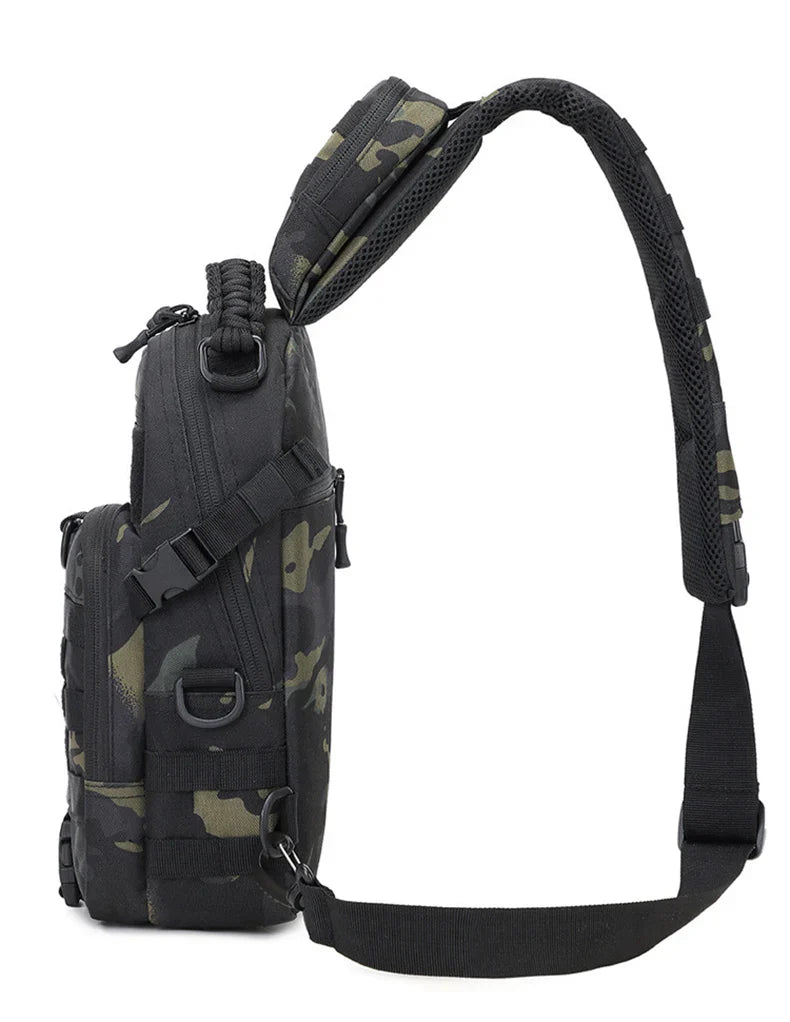 Men’s Tactical Camping Chest Bag – Outdoor MOLLE Sling Shoulder Pack for Hiking, Cycling, Fishing & Climbing