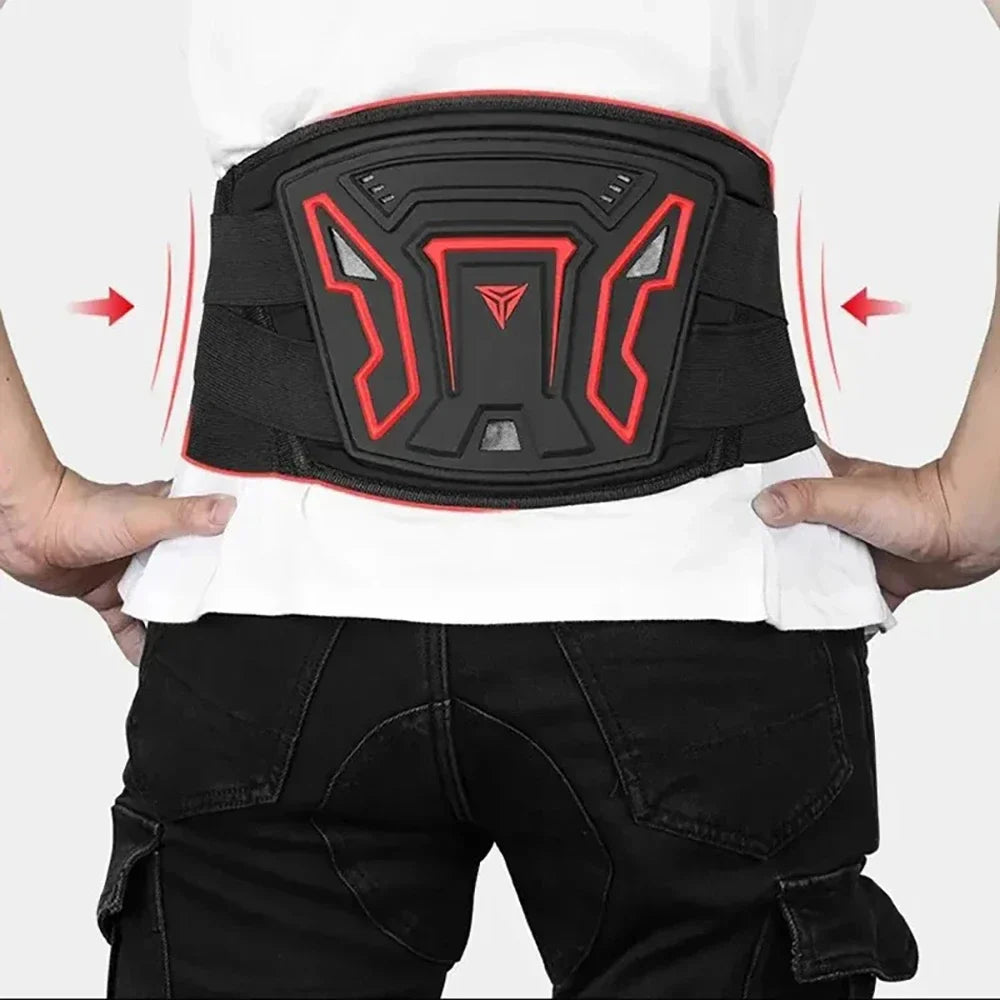 Adjustable Motorcycle Waist Protector Belt – Breathable Motocross & Cycling Safety Back Support Guard for Riders