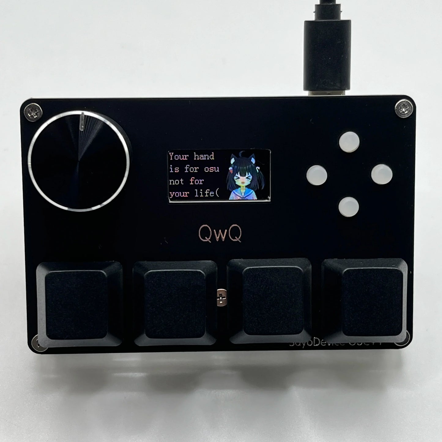 SayoDevice O3C++ OSU Keyboard | 4+4 Keys with OUTEMU Magnetic Pink Switches, Rapid Trigger, Knob & Screen, Copy Shortcut