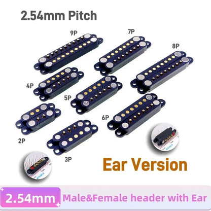 DC Magnetic Pogo Pin Connector - 2A Spring Loaded 2-9 Pin Male Female Power Socket