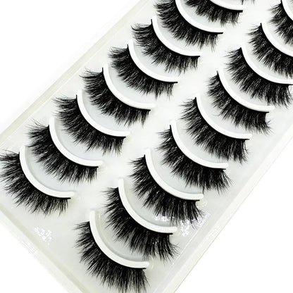 5/10 Pairs 3D Mink False Eyelashes – Wispy Handcrafted Full Strip Short Natural Lashes for Makeup
