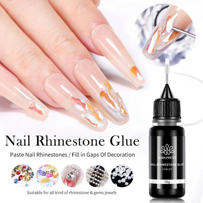 BORN PRETTY 30ML Nail Rhinestone Glue - Gel Adhesive for 3D Nail Charms, Bling Gems & Nail Decoration Supplies