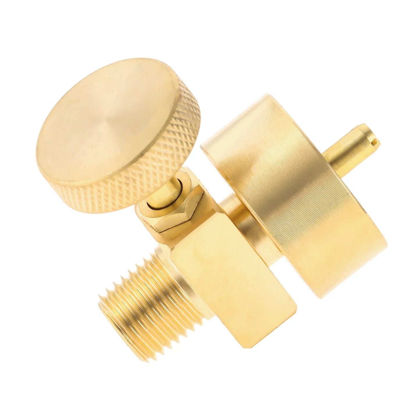 Solid Brass Propane Cylinder Adapter Valve - 1/4 NPT Male and M8x1 Female Thread Connector