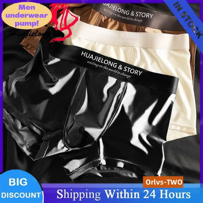 Men’s Ice Silk Boxer Shorts – Breathable Satin-Like Mesh Summer Underwear, Skin-Friendly Comfort Fit (1–3 Pack)