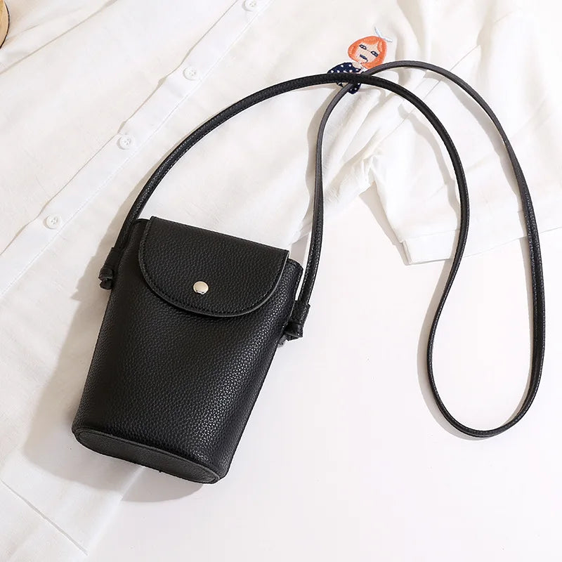 PU Leather Phone Crossbody Bag - Women’s Small Flap Shoulder Purse with Hasp Wallet for Daily Travel & Outdoor Use